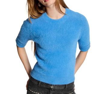 Pull Manches Courtes Bleu Femme Morgan MTOM pas cher