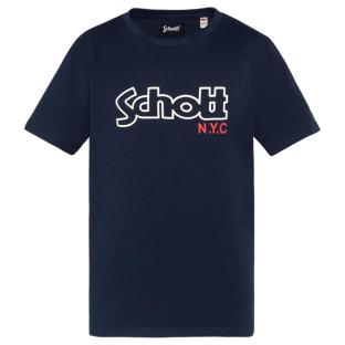 T-Shirt Marine Garçon Schott VINTAGE pas cher
