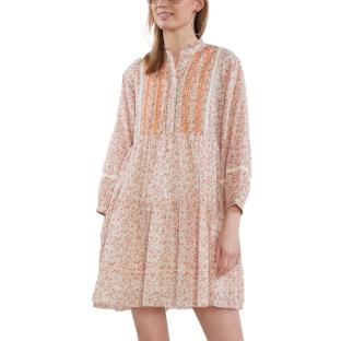 Robe Fleuries Orange/Blanc Femme Pepe jeans Pire pas cher