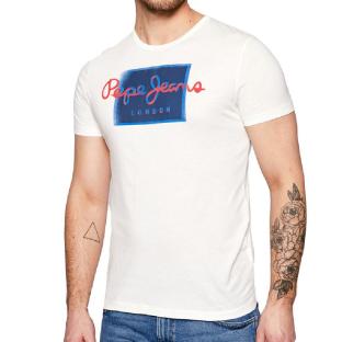 T-shirt Blanc Homme Pepe Jeans Dimitri pas cher