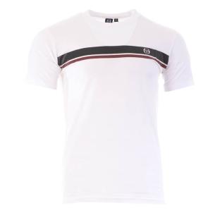 T-shirt Blanc/Bordeaux Homme Sergio Tacchini Stripe A pas cher