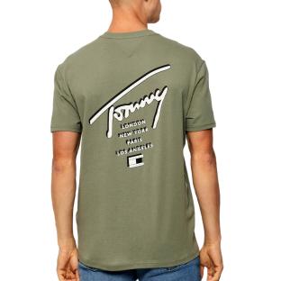 T-shirt Kaki Homme Tommy Hilfiger Tjm Reg Sign City vue 2