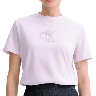 T-Shirt Violet Femme Calvin Klein Jeans Classic vue 0