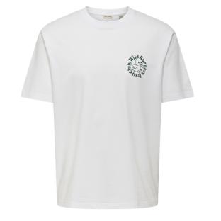 T-Shirt Blanc Homme Only & Sons Fred vue 0