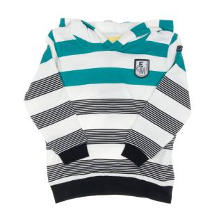 Sweat Zippé Vert/Blanc Rayure Garçon EOM Epouli pas cher