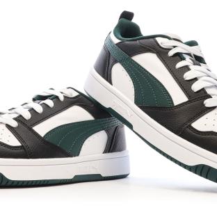 Baskets Noires/Vertes/Blanches Garçon Puma Rebound vue 7