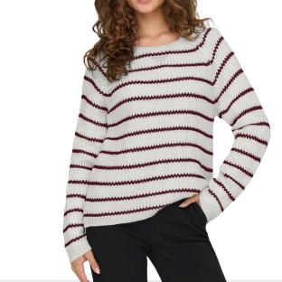 Pull Blanc/Rouge Femme JDY Ellen pas cher