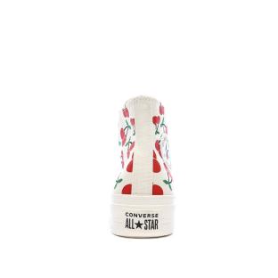 Baskets Ecru et Cerises Femme Converse Chuck Taylor All Star Lift vue 3