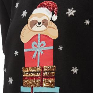 Sweat de Noel Noir Femme Only Onlyda Christmas vue 0