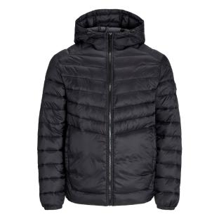 Doudoune Noires Homme Jack & Jones Print Puffer Hood vue 3