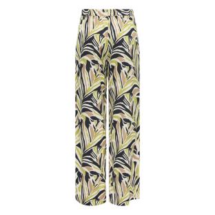 Pantalon fluide Noire/Blanc/Vert Femme JDY Nile Life pas cher