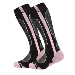 Chaussettes de ski Noires/Roses Femme Cairn Spirit pas cher