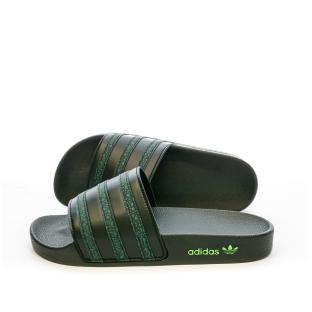 Claquettes Noir/Vert Adidas Adilette HP6266 vue 0