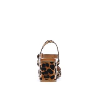 Sandales Marron/Noir Femme Carmela Leopardo vue 0