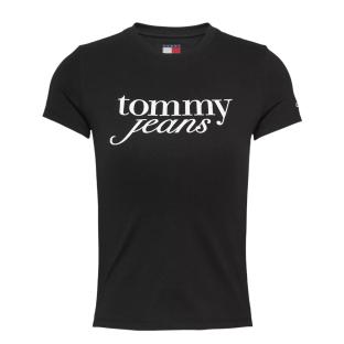 T-shirt Noir Femme Tommy Hilfiger Essential pas cher