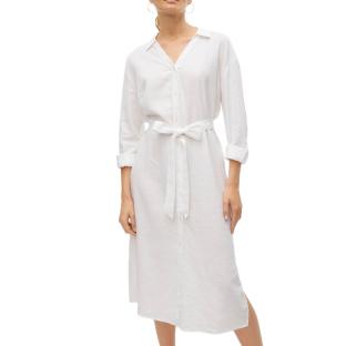 Robe Chemise Blanche Femme Vero Moda Linn pas cher