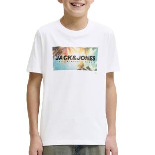 T-Shirt Blanc Garçon Jack & Jones Indiana vue 0