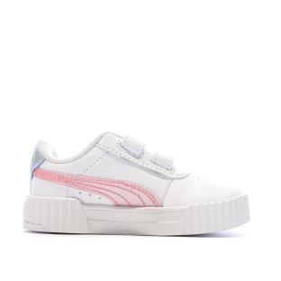 Baskets Blanche Fille Puma Carina 3.0 Blurry Dr vue 0