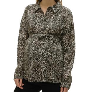 Chemise Noire/Beige Femme Mamalicious Cherry vue 0