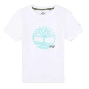 T-Shirt Blanc/Turquoise Ado Timberland T60087 vue 0
