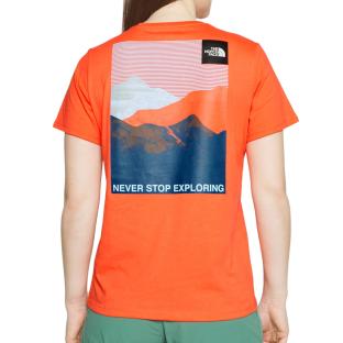 T-shirt Orange Femme The North Face Foundation vue 2