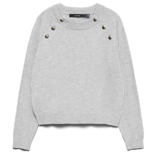 Pull Gris Femme Vero Moda Happy pas cher