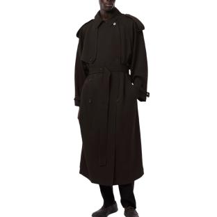Trench-coat long Marron unisexe Lacoste Runway Wooll vue 0
