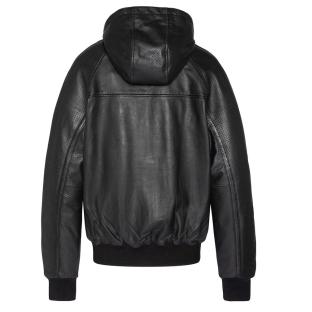Blousons Noir Homme Schott Cuir Capuche vue 0