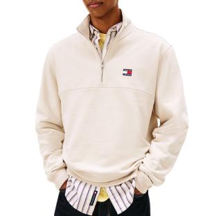 Sweat Beige Tommy Hilfiger Badge pas cher