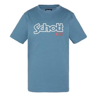 T-Shirt Bleu Garçon Schott VINTAGE pas cher