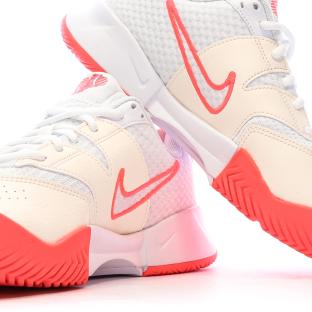 Chaussures de Tennis Blanc/Rose Fluo Femme Nike Court Lite 4 vue 7
