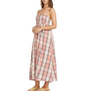 Robe Rose à Carreaux Femme Billabong All Day Midi vue 0
