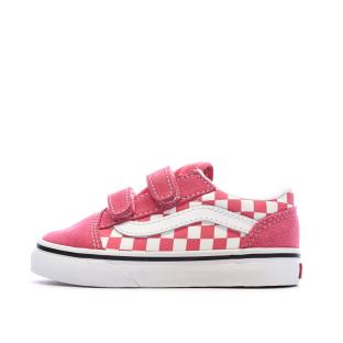Baskets Rose Garçon Vans Old Skool V Check pas cher