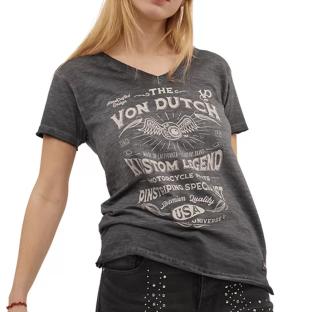T-shirt Gris Femme Von Dutch Aspect pas cher