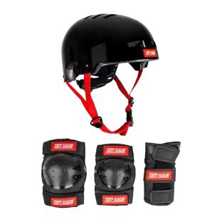 Equipo de protección para monopatín, para niños o adultos, rojo/negro ver 0