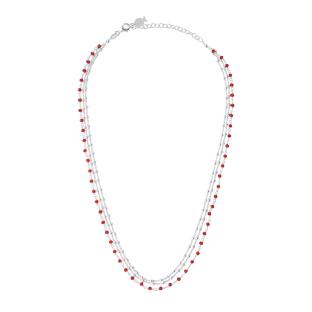 Collier Multi Chaînes Rouge Clio Blue Noemie pas cher