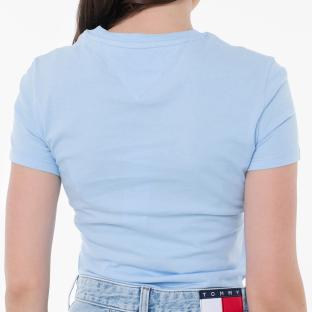 T-shirt Bleu Femme Tommy Hilfiger Slim Linear DW0DW21164 vue 2