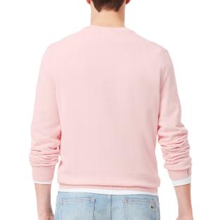 Pull Rose Homme Lacoste Organic Cotton Crew vue 2