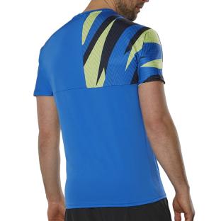 T-shirt technique Bleu Homme Mizuno Tennis Shadow vue 2