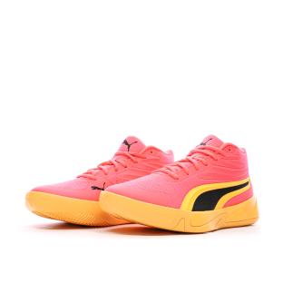 Chaussures de Baskets Oranges/Roses Fille Puma Court Pro vue 6