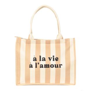 Sac de Plage Taupe/Blanc Gérard Pasquier Amour vue 0