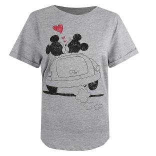 T-Shirt Gris Femme Disney Mickey & Minnie Hearts vue 0