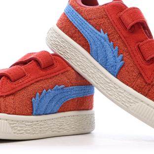 Baskets Rouge Garçon Puma Suede One Piece vue 7