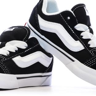 Baskets Noir/Blanc Enfant Vans Knu Skool Elastic vue 7