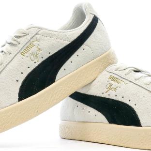 Baskets Blanches/Noires Homme Puma Clyde Teasel vue 0