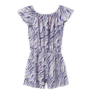 Combishort Bleu/Blanc à fleurs Fille Name it Vinaya vue 2