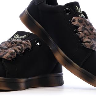Baskets Noir Femme Kaporal Leopard vue 0