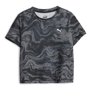 T-shirt Fille Noir/Gris Puma Marbelized pas cher