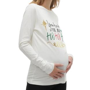 T-shirt Manches Longues Beige Femme Mamalicious Hoho pas cher