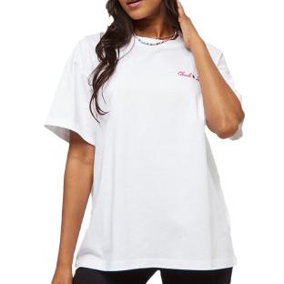 T-shirt Blanc/Rose Femme Converse Infill Star pas cher